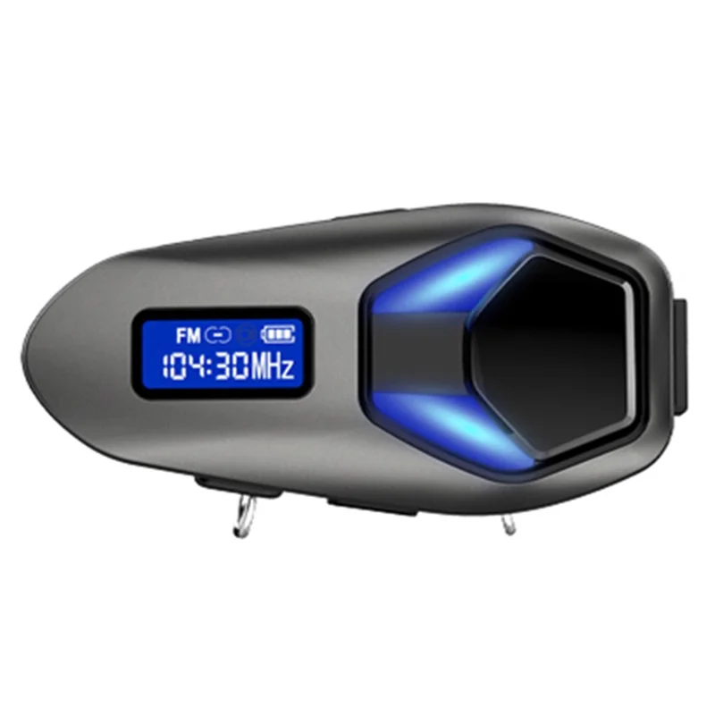 K13-2X Motorcycle Bluetooth-compatible Helmet Intercom Headset IP65 Waterproof 40H Battery Wireless Headphones for Riding - Black