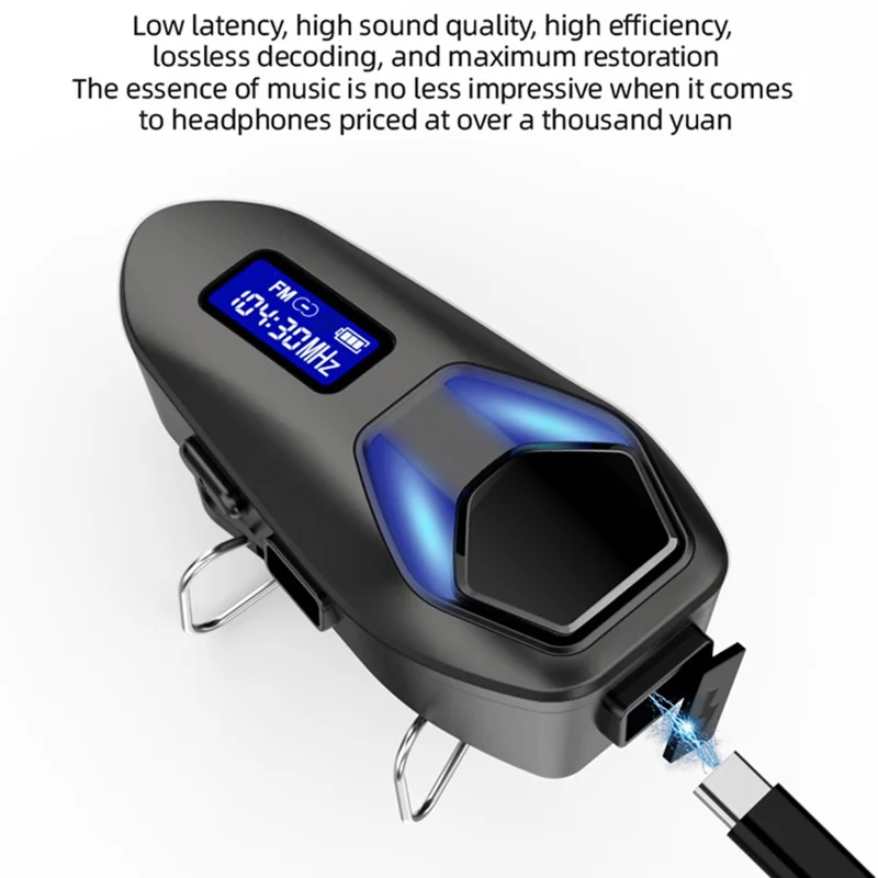 K13-2X Motorcycle Bluetooth-compatible Helmet Intercom Headset IP65 Waterproof 40H Battery Wireless Headphones for Riding - Black