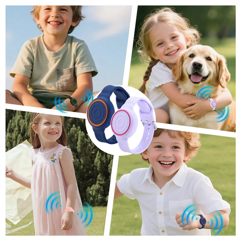 Pour Apple AirTag (2e génération) / Bracelet AirTag en silicone étanche avec attache sécurisée, support de tracker - Rose