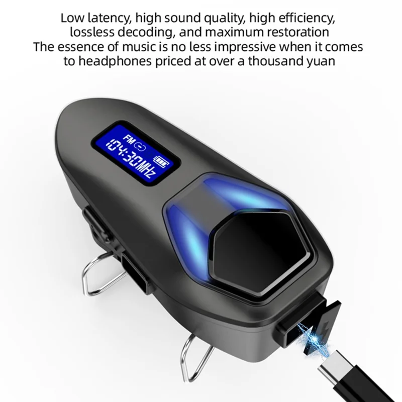 K13-2X Motorcycle Bluetooth-compatible Helmet Headphones IP65 Waterproof Wireless Headset for Riding Sports - Black