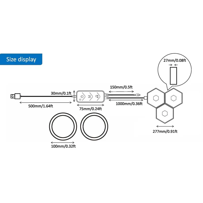 G01 6Pcs Smart Hexagon Light Panels RGB LED Wall Lights App Control Music Sync Wall Lamp Panel Kit for Bedroom Gaming Room