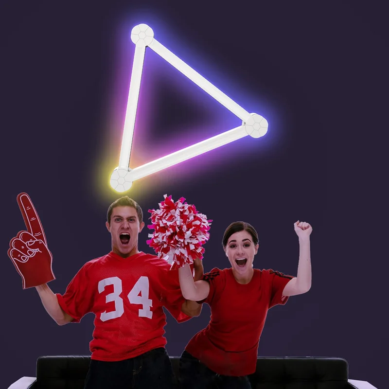 DIY024 9 قطع إضاءة حائط ذكية تعمل بالواي فاي Tuya، إضاءة جوية قابلة للتخصيص بنظام RGBIC مع وحدات موفرة للطاقة، تحكم عبر التطبيق مع تزامن الموسيقى - أبيض