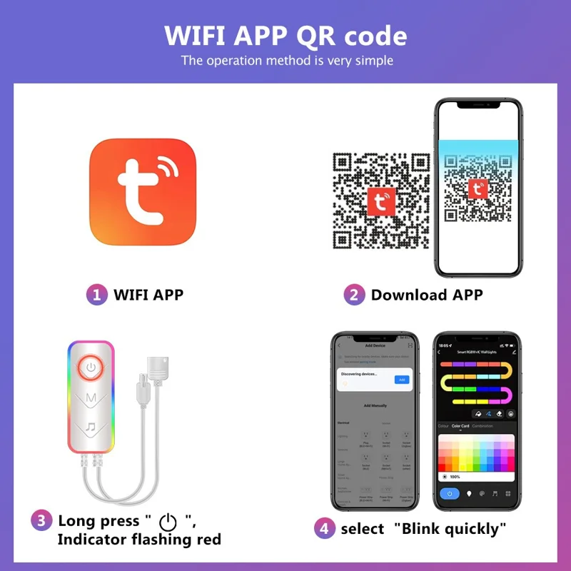 DIY024 12 قطعة مصابيح ذكية تعمل بتقنية واي فاي Tuya وأضواء حائط ملونة قابلة للتخصيص مع وحدة تحكم عبر تطبيق APP وتقنية مزامنة الموسيقى - أبيض