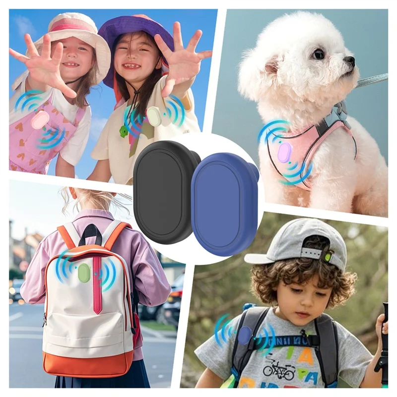 Silikonowa obudowa na Xiaomi Tag Tracker, wodoodporna, odporna na wstrząsy, z przypinką w stylu broszki, urządzenie antyzagubienie, ochronna osłonka - Czarny