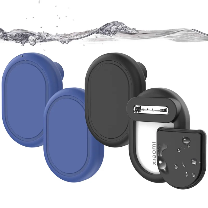 Silikonowa obudowa na Xiaomi Tag Tracker, wodoodporna, odporna na wstrząsy, z przypinką w stylu broszki, urządzenie antyzagubienie, ochronna osłonka - Czarny