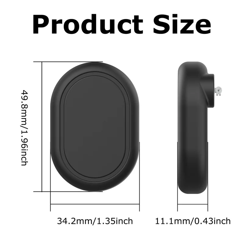 Silikonowa obudowa na Xiaomi Tag Tracker, wodoodporna, odporna na wstrząsy, z przypinką w stylu broszki, urządzenie antyzagubienie, ochronna osłonka - Czarny