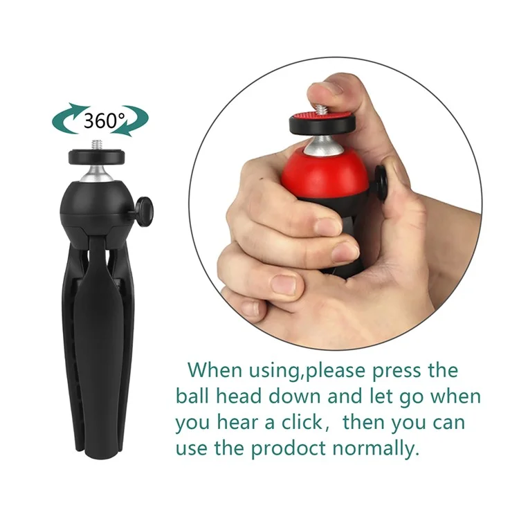 ADAI VK-01 Microphone with Handheld Tripod Phone Clamp Set for 3.5mm Audio Equipment - Black