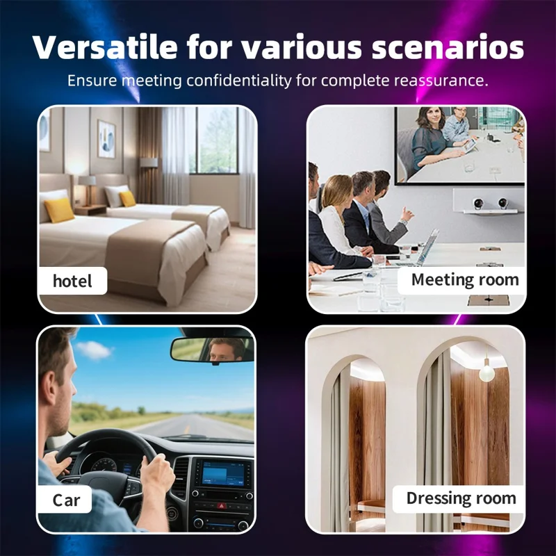 T016 Hidden Camera Bug Detector GPS Signal Anti-Spy Device Magnetic Field Detection for Hotel Car Public Restroom - Black