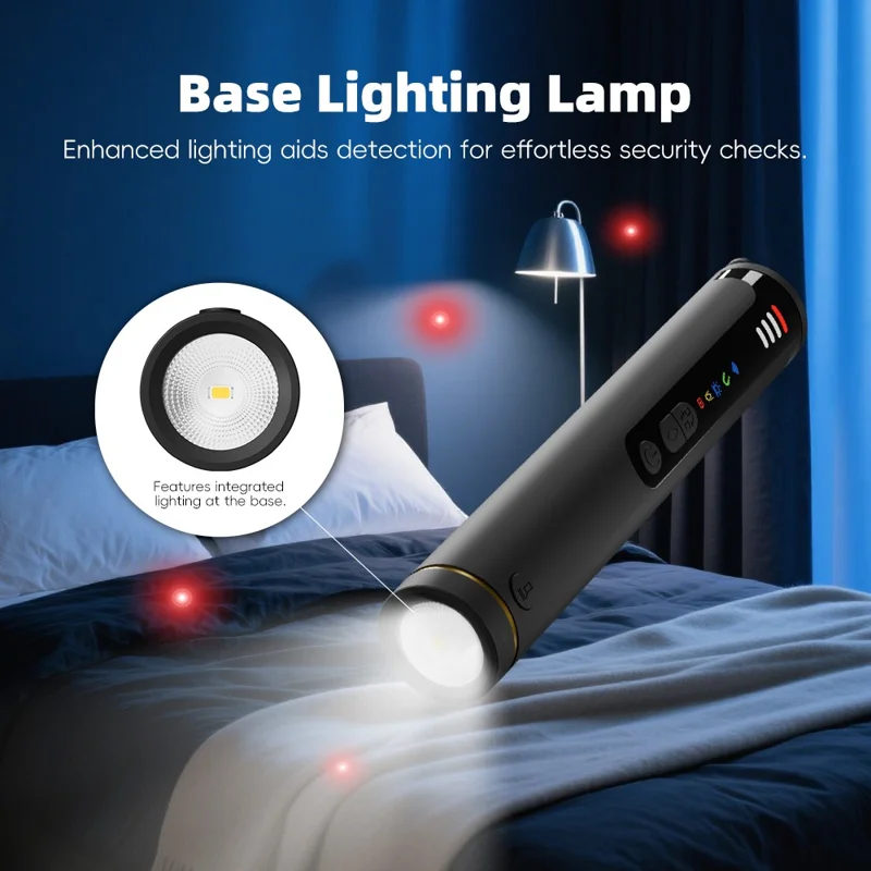 T016 Hidden Camera Bug Detector GPS Signal Anti-Spy Device Magnetic Field Detection for Hotel Car Public Restroom - Black