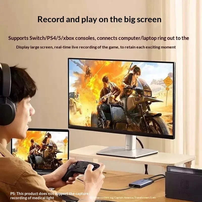 UGREEN CM726-25773 USB A / USB C 2 in 1 2K / 30Hz Video Capture Card with 4K HD Loop Out for Live Streaming Gaming