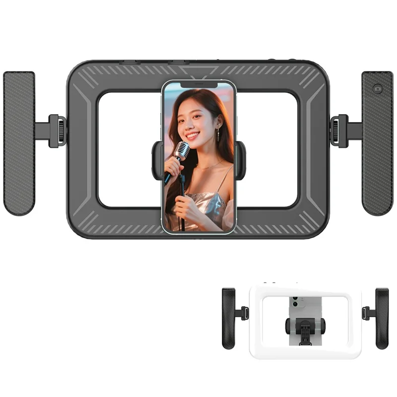 K03 Luz Anel Portátil com 3 Temperaturas de Cor, Controlo Remoto por Bluetooth, Suporte para Telemóvel, Luz LED de Preenchimento para Transmissões em Direto