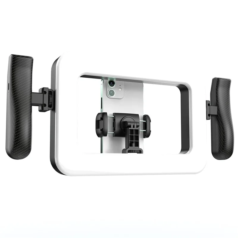 K03 Luz Anel Portátil com 3 Temperaturas de Cor, Controlo Remoto por Bluetooth, Suporte para Telemóvel, Luz LED de Preenchimento para Transmissões em Direto