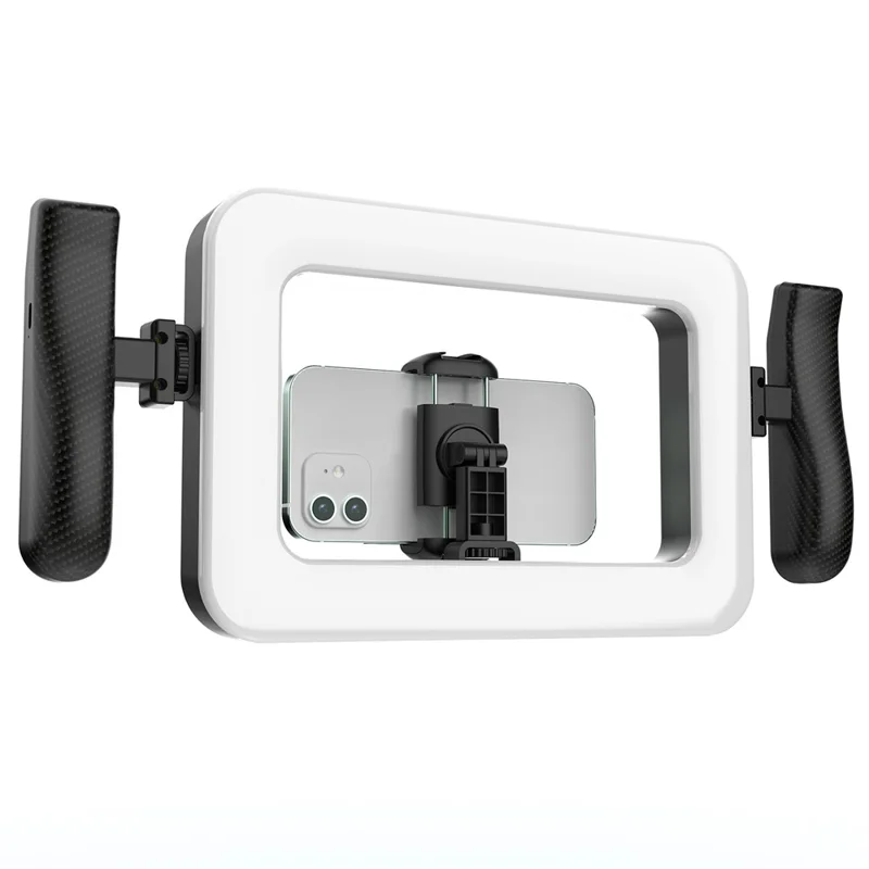 K03 Luz Anel Portátil com 3 Temperaturas de Cor, Controlo Remoto por Bluetooth, Suporte para Telemóvel, Luz LED de Preenchimento para Transmissões em Direto