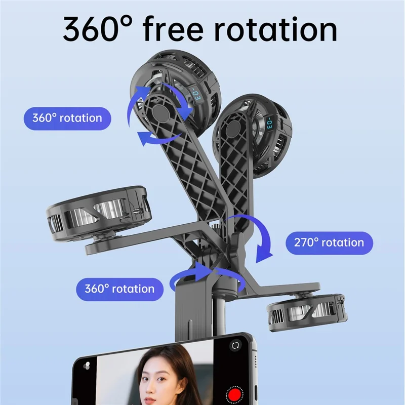 K07 Semiconductor Cooling Phone Stand Tripod Bluetooth-compatible Remote Control Selfie Stick for Live Streaming