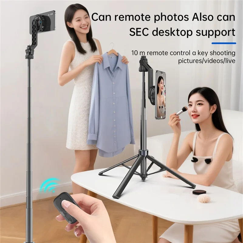 K07 Semiconductor Cooling Phone Stand Tripod Bluetooth-compatible Remote Control Selfie Stick for Live Streaming