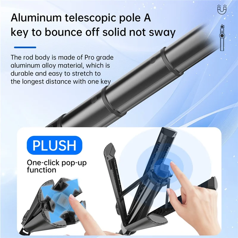 K07 Semiconductor Cooling Phone Stand Tripod Bluetooth-compatible Remote Control Selfie Stick for Live Streaming