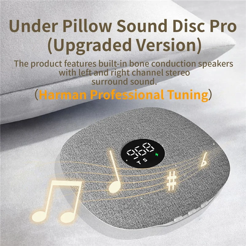QY15 Haut-parleur pour sommeil, disque sonore sous oreiller, haut-parleur à conduction osseuse Bluetooth - Bleu
