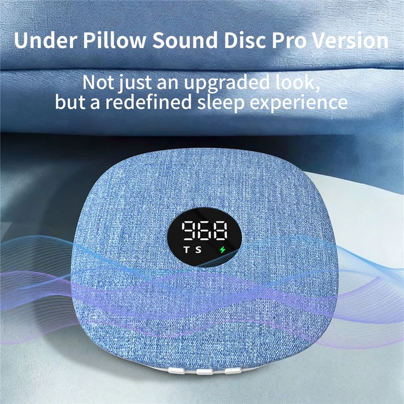QY15 Haut-parleur pour sommeil, disque sonore sous oreiller, haut-parleur à conduction osseuse Bluetooth - Bleu