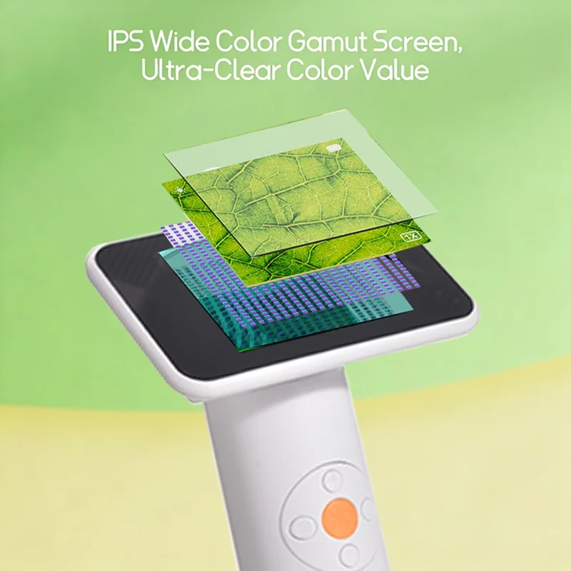 S388 Kids Digital Microscope 2MP 2.8 inch 1600X Magnification Microscope for Science Education (without Memory Card) - White