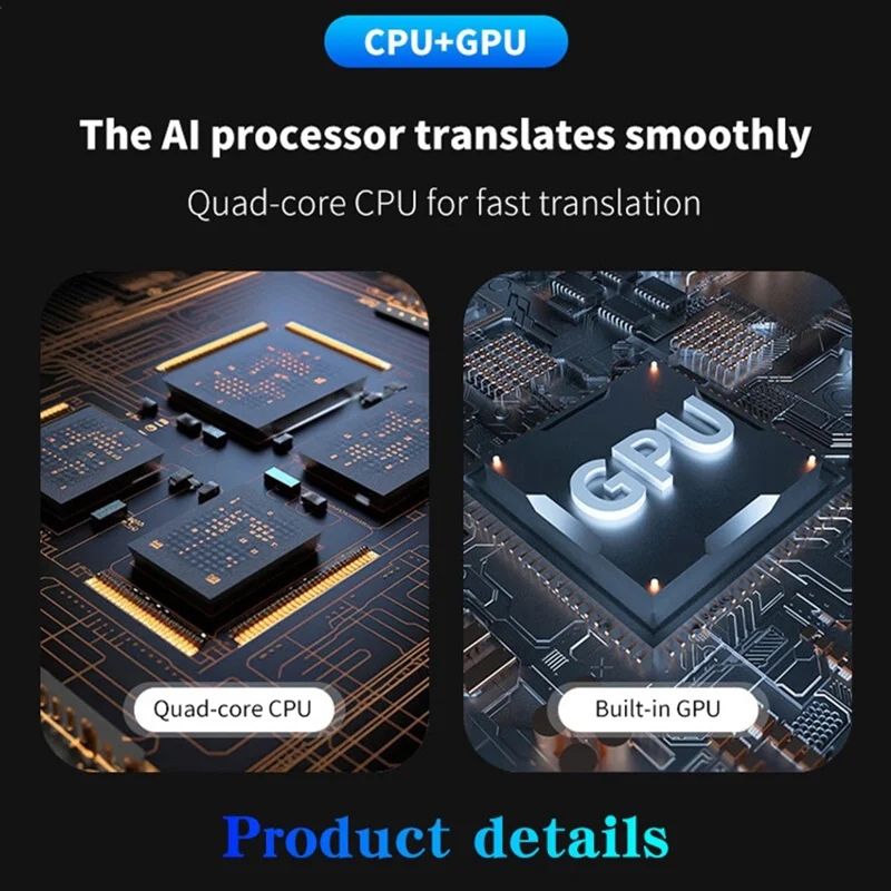 F5 AI Voice Translator Touch Screen 142-Language Online Translator with Offline Translation for Travel Business Learning, 1+8GB - Black