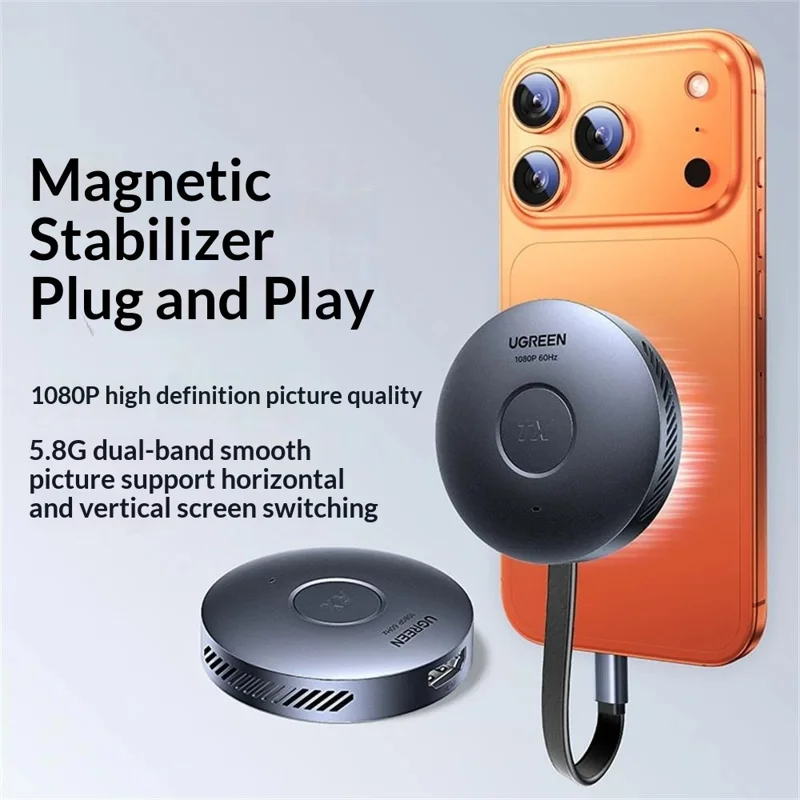 UGREEN S309-75500 Type-C Magnetic Phone Screen Mirroring Dongle HD 1080P / 60Hz 5.8G Wireless Transmitter and Receiver Kit