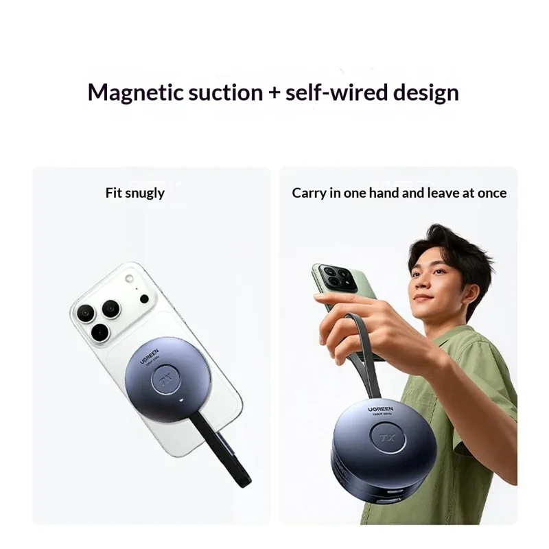 UGREEN S309-75500 Type-C Magnetic Phone Screen Mirroring Dongle HD 1080P / 60Hz 5.8G Wireless Transmitter and Receiver Kit