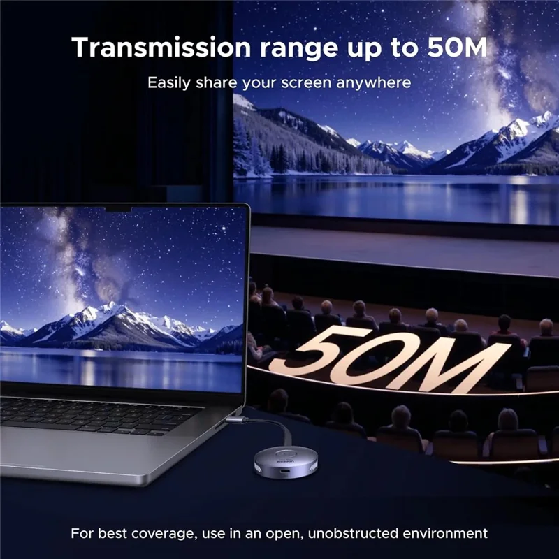 UGREEN S309-75500 Type-C Magnetic Phone Screen Mirroring Dongle HD 1080P / 60Hz 5.8G Wireless Transmitter and Receiver Kit