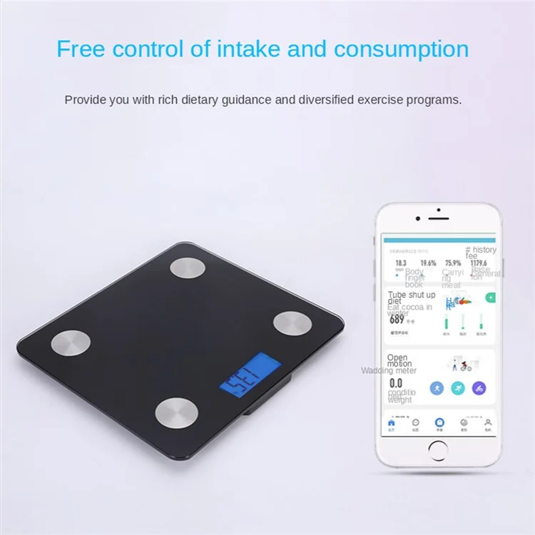 CF470BT 180 KG Intelligente APP Bluetooth Wireless Elektronische LCD Bildschirm Körperfett Waage