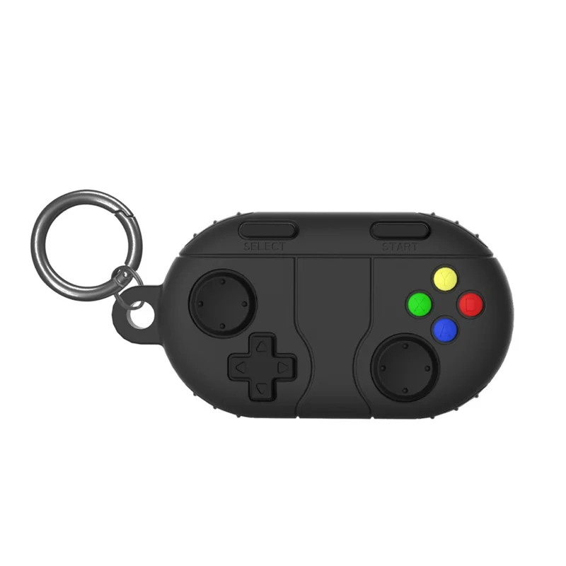 For Samsung Galaxy SmartTag2 Liquid Silicone Case Game Controller Design Protective Cover with Ring Buckle - Dark Grey