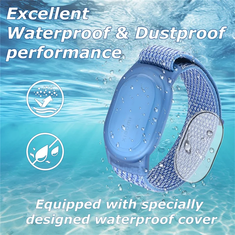 Funda protectora para localizador Xiaomi Tag con cubierta impermeable de TPU y correa de nailon tejido - Azul concha
