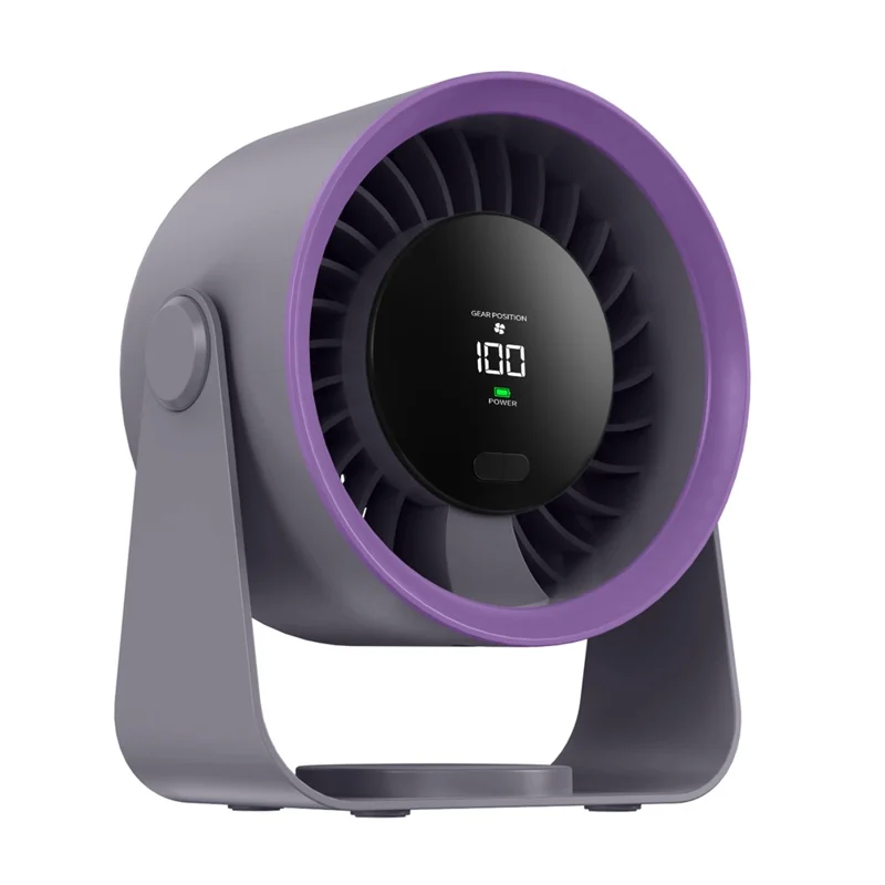 Ventoinha de Secretária SL622 com Ecrã Digital LCD de 100 Velocidades, Sem Fios, para Quarto Escritório, para Mesa ou Montagem na Parede - Cinzento