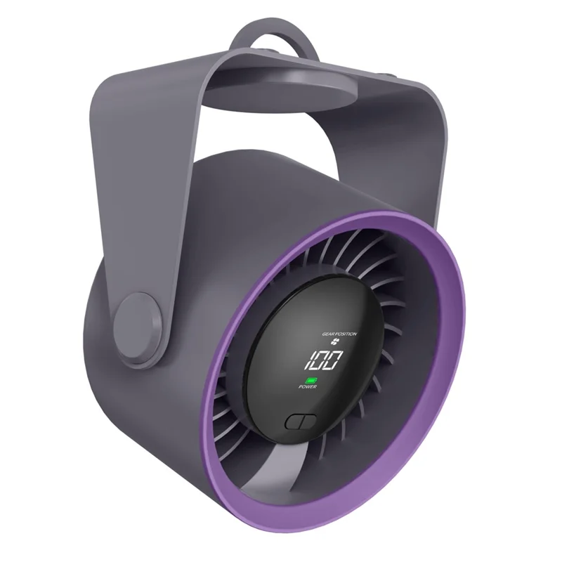 Ventoinha de Secretária SL622 com Ecrã Digital LCD de 100 Velocidades, Sem Fios, para Quarto Escritório, para Mesa ou Montagem na Parede - Cinzento