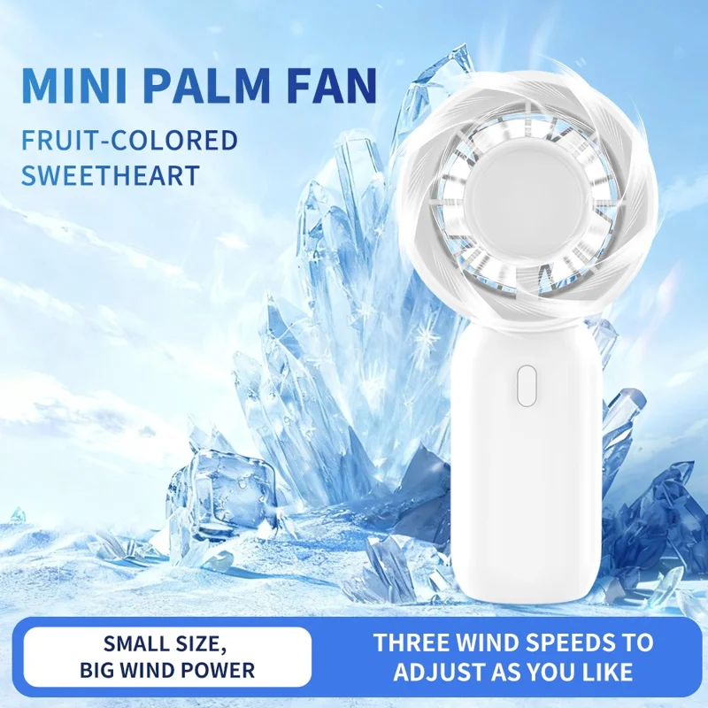 Ventilateur portable mini SL631, ventilateur de poche silencieux rechargeable USB-C 3 vitesses, pour bureau et extérieur - Blanc