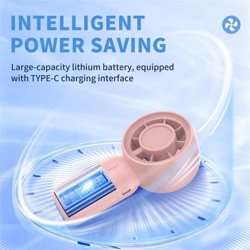 Ventilateur portable mini SL631, ventilateur de poche silencieux rechargeable USB-C 3 vitesses, pour bureau et extérieur - Blanc