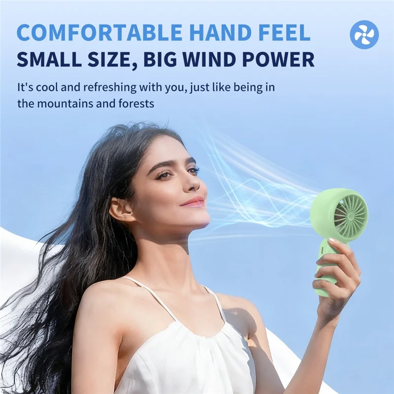 Ventilateur portable mini SL631, ventilateur de poche silencieux rechargeable USB-C 3 vitesses, pour bureau et extérieur - Blanc