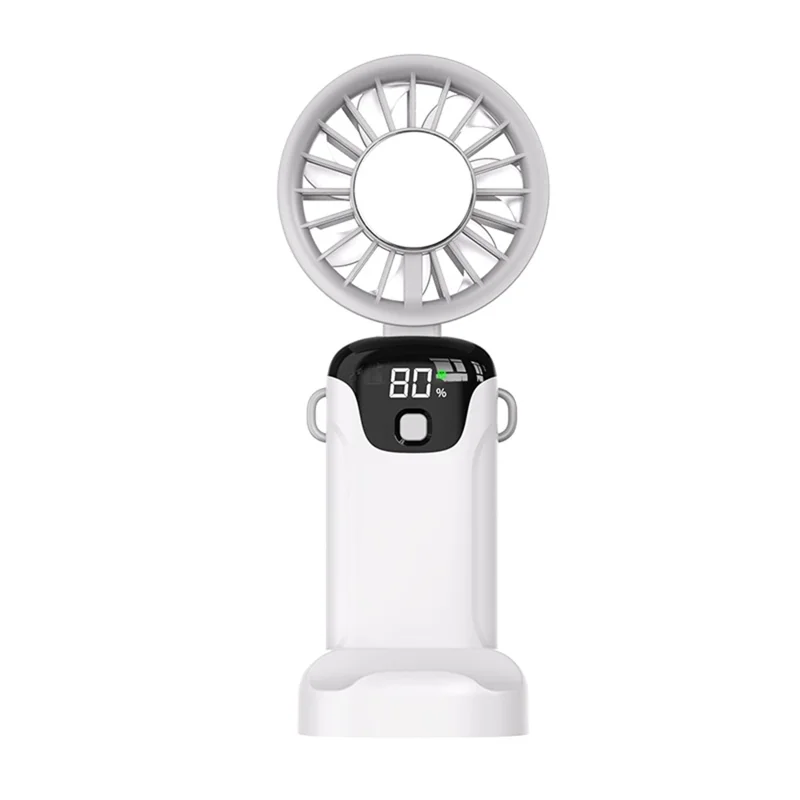 Ventoinha Portátil Mini SL633 com Arrefecimento a Gelo USB, 100 Velocidades, com Ecrã Digital LED - Branco