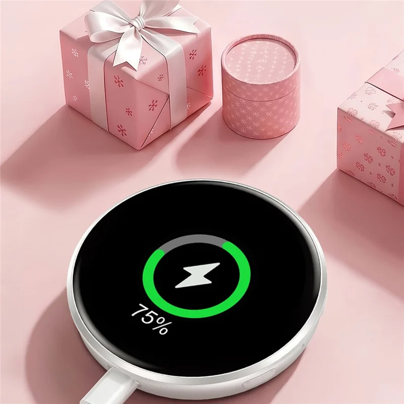 H01 Badge Elettronico 1,85 Pollici Schermo Tattile HD Display Dinamico Magnetico Spilla Regalo da Indossare - Bianco