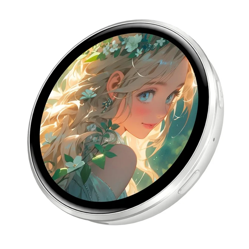 H01 Badge Elettronico 1,85 Pollici Schermo Tattile HD Display Dinamico Magnetico Spilla Regalo da Indossare - Bianco