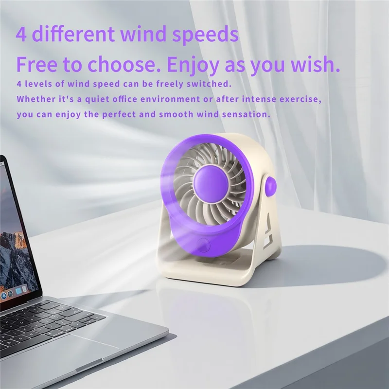 F16 Mini Desktop Fan USB Rechargeable Ai Circulation 4-Speed Brushless Motor Table Wall-Mounted Fan for Office - Orange