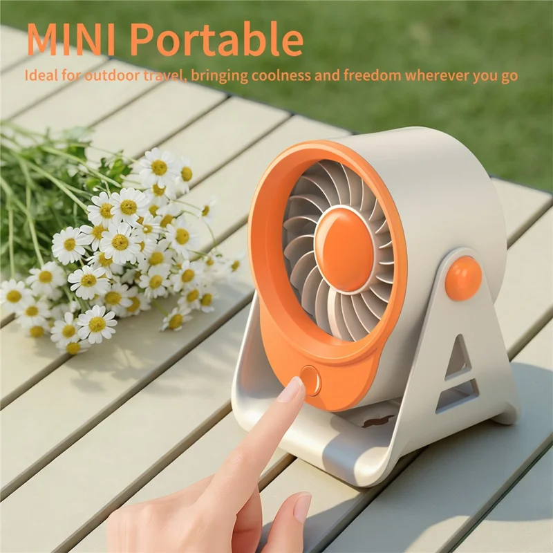 F16 Mini Desktop Fan USB Rechargeable Ai Circulation 4-Speed Brushless Motor Table Wall-Mounted Fan for Office - Orange
