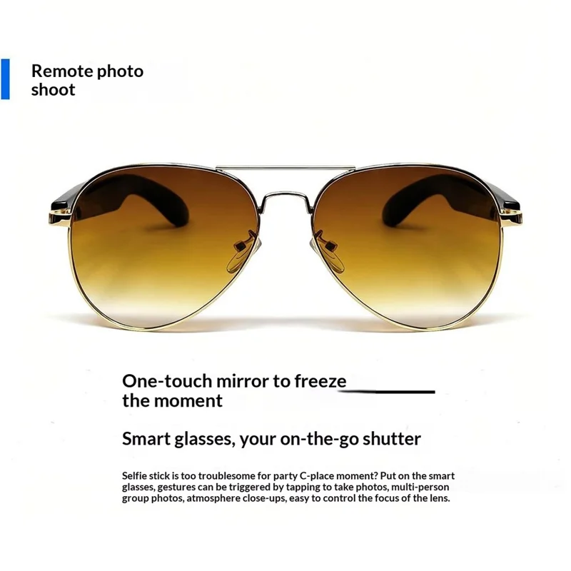 F61 Gafas Inteligentes AI con Bluetooth Traducción de Voz en Más de 100 Idiomas Navegación por Voz Llamadas y Música - Montura Plateada / Lentes Grises