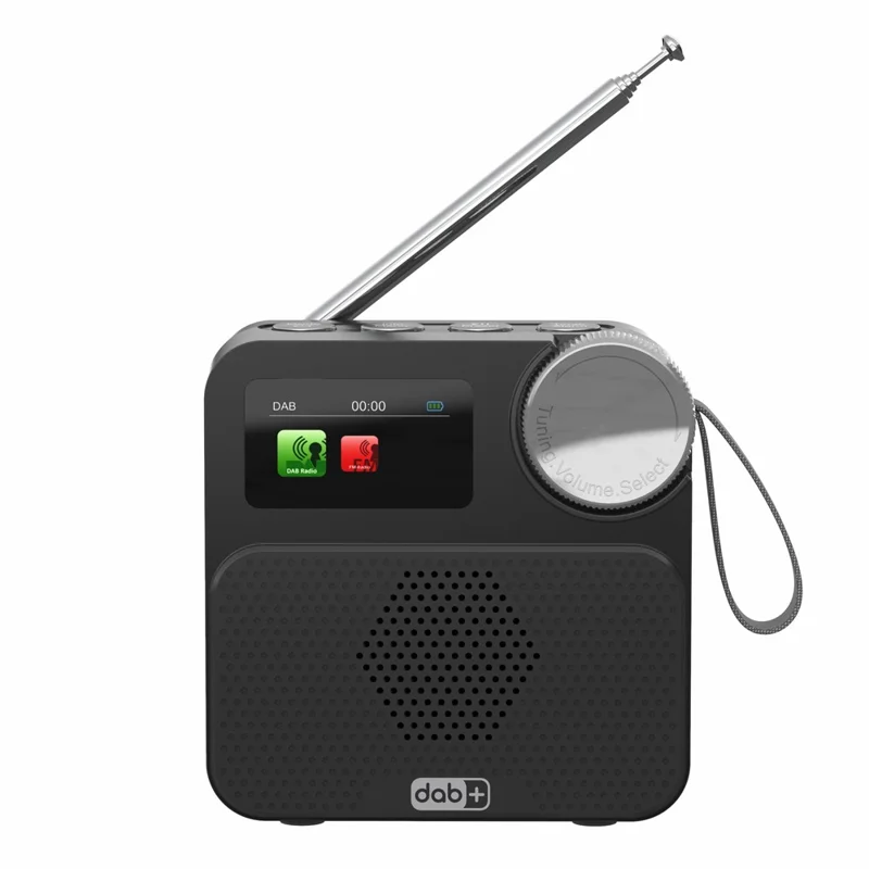 P2D 1.47 Inch Bluetooth-compatible Portable DAB Radio with TF Card MP3 Player - Black