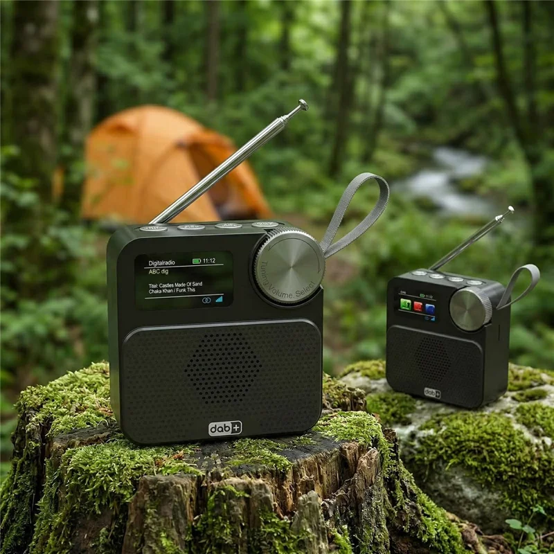 P2D 1.47 Inch Bluetooth-compatible Portable DAB Radio with TF Card MP3 Player - Black