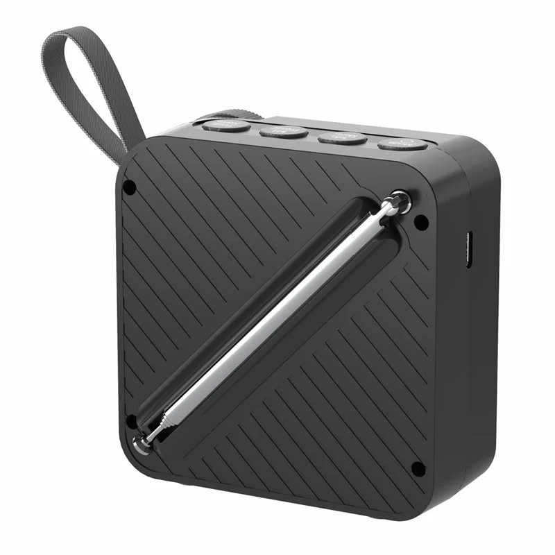 P2D 1.47 Inch Bluetooth-compatible Portable DAB Radio with TF Card MP3 Player - Black