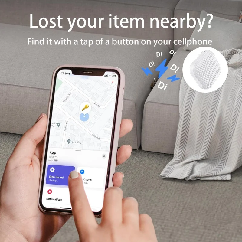 F25 Bluetooth-compatible Anti-Lost Tracker Pet Kids Elderly Global Locator Compatible with Find My App for iOS - Black
