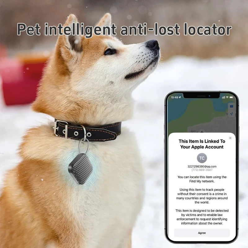 F25 Bluetooth-compatible Anti-Lost Tracker Pet Kids Elderly Global Locator Compatible with Find My App for iOS - Black