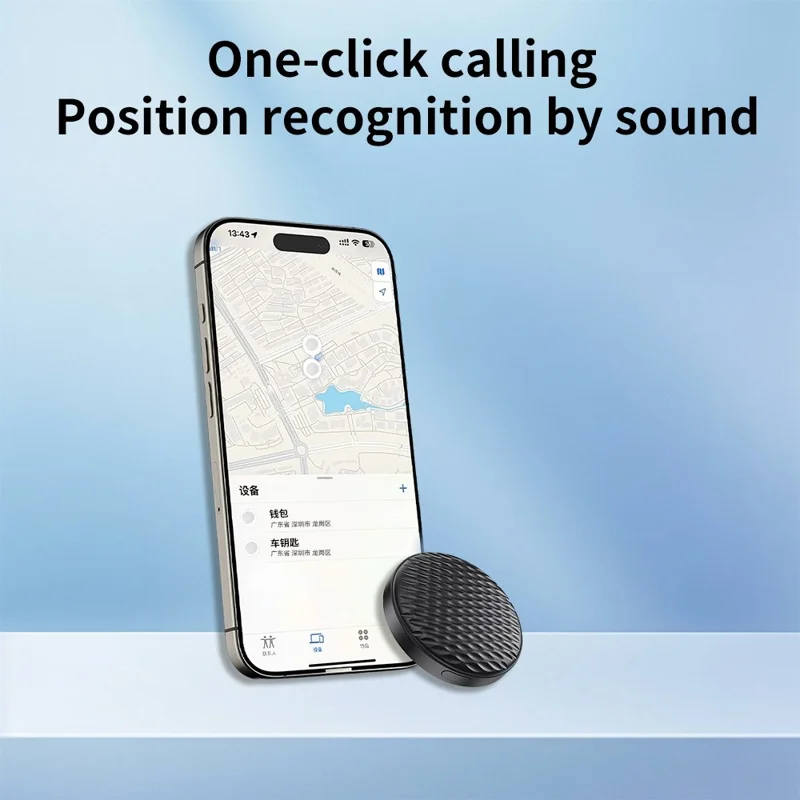 F26 Bluetooth-compatible Anti-Lost Tracker Apple Smart Pet Keys Wallet Finder Global Positioning Device Compatible with Apple Find My App for iOS - Black