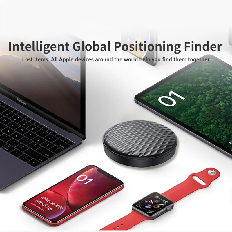 F26 Bluetooth-compatible Anti-Lost Tracker Apple Smart Pet Keys Wallet Finder Global Positioning Device Compatible with Apple Find My App for iOS - Black