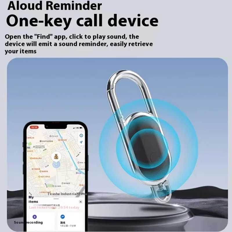 F15 Car Keychain Anti-Lost Tracker 2-in-1 Bluetooth-compatible Global Locator Compatible with Find My App for iOS - Black