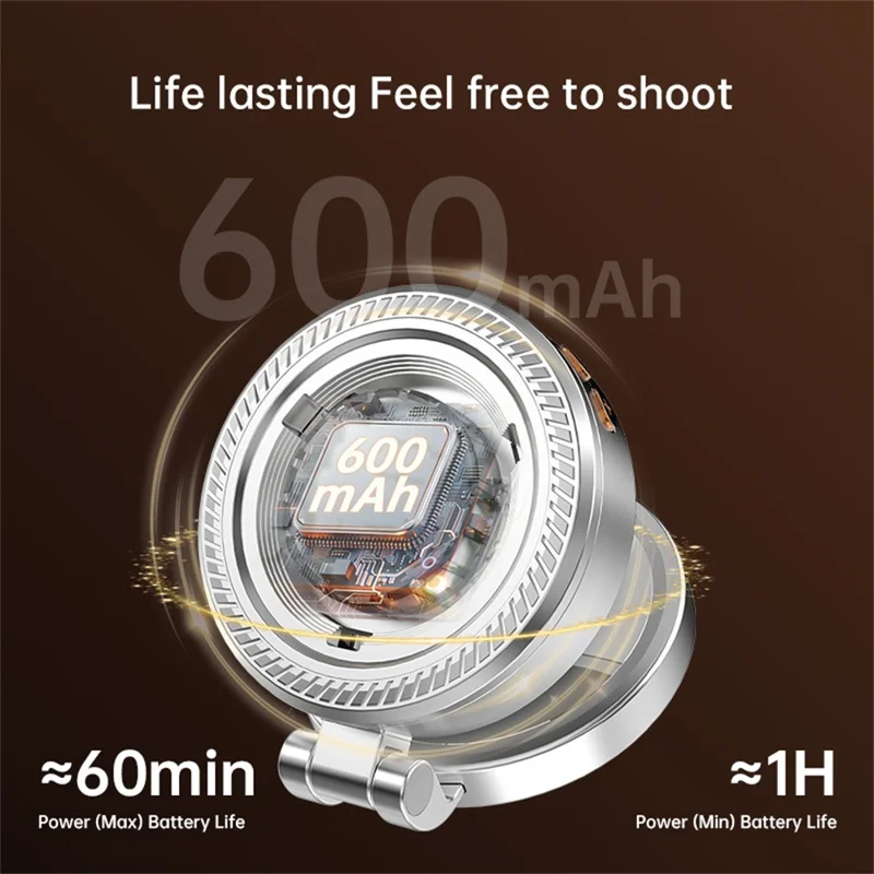 K08 Magnetisk fyllningsljus med spegel 360 graders vikbar selfie LED-ringljus 3-färgstemperatur mobilfotograferingsljus